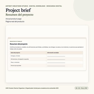 Planificador para creadores de contenido generado por el usuario (español/inglés) / Hoja de cálculo breve sobre tarifas de derechos imagen 7