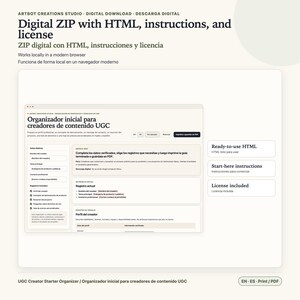 Planificador para creadores de contenido generado por el usuario (español/inglés) / Hoja de cálculo breve sobre tarifas de derechos imagen 9