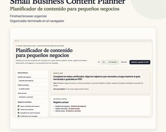 Small Business Content Planner Spanish English | 30 Day Calendar