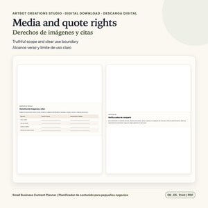 Small Business Content Planner Spanish English | 30 Day Calendar image 10