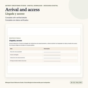 Guest Welcome Book Spanish English | Printable Rental Guide image 3