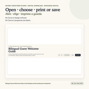 Guest Welcome Book Spanish English | Printable Rental Guide image 5