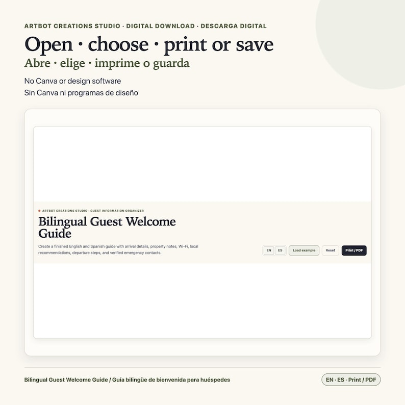 Guest Welcome Book Spanish English | Printable Rental Guide image 5