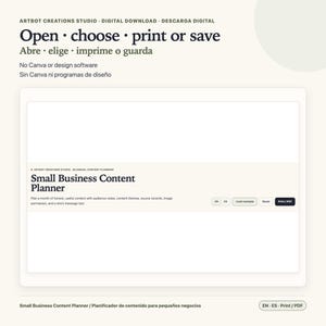 Small Business Content Planner Spanish English | 30 Day Calendar image 5