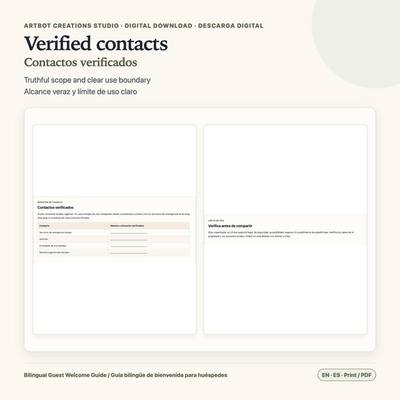 Guest Welcome Book Spanish English | Printable Rental Guide image 10