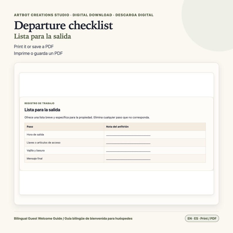 Guest Welcome Book Spanish English | Printable Rental Guide image 8