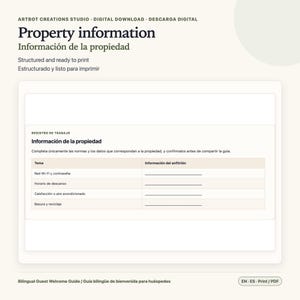 Guest Welcome Book Spanish English | Printable Rental Guide image 4