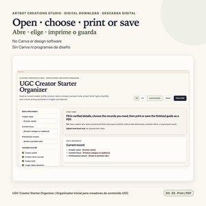 Planificador para creadores de contenido generado por el usuario (español/inglés) / Hoja de cálculo breve sobre tarifas de derechos imagen 5
