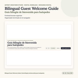Guest Welcome Book Spanish English | Printable Rental Guide image 1