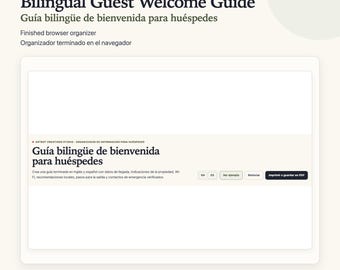 Guest Welcome Book Spanish English | Printable Rental Guide