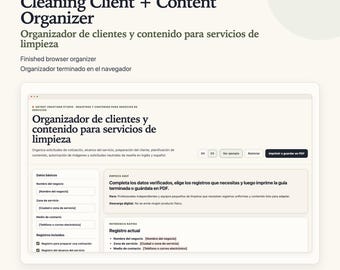 Cleaning Business Forms Spanish English | Client Content Planner