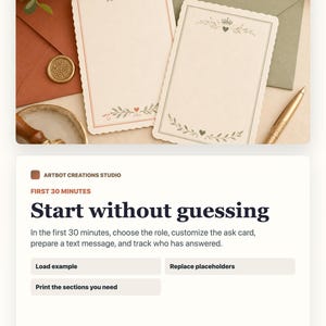 May include: Two rectangular stationery cards with scalloped edges. The left card features a thin orange border with leaf and heart motifs. The right card has a green border with a crown, heart, and leaf design. Both cards are blank inside.