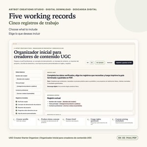 Planificador para creadores de contenido generado por el usuario (español/inglés) / Hoja de cálculo breve sobre tarifas de derechos imagen 2