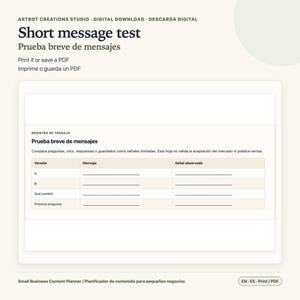 Small Business Content Planner Spanish English | 30 Day Calendar image 8
