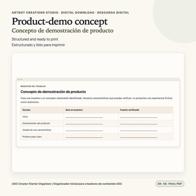 Planificador para creadores de contenido generado por el usuario (español/inglés) / Hoja de cálculo breve sobre tarifas de derechos imagen 4