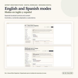 Pet Sitter Instructions Spanish English | House Care Organizer image 6