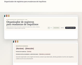 Renter Move In Binder Spanish English | Condition Log, Photos, Receipts & Lease Facts Organizer