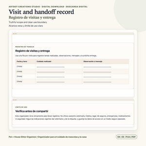 Pet Sitter Instructions Spanish English | House Care Organizer image 10