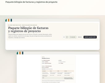 Invoice and Estimate Templates Spanish English | Service Business Project Records, Receipts & Client Messages