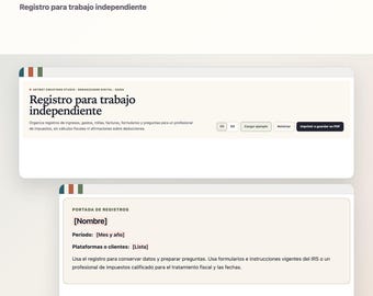 Side Hustle Tracker Spanish English | Income, Expenses, Mileage & 1099 Records Digital Download