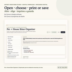 Pet Sitter Instructions Spanish English | House Care Organizer image 5