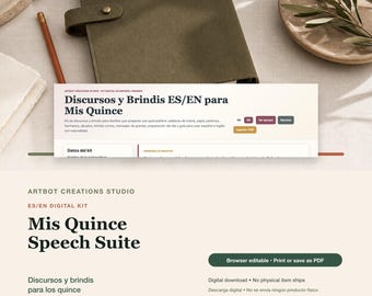 Mis Quince Speech Kit | Spanish English Toasts for Family (Digital Download)