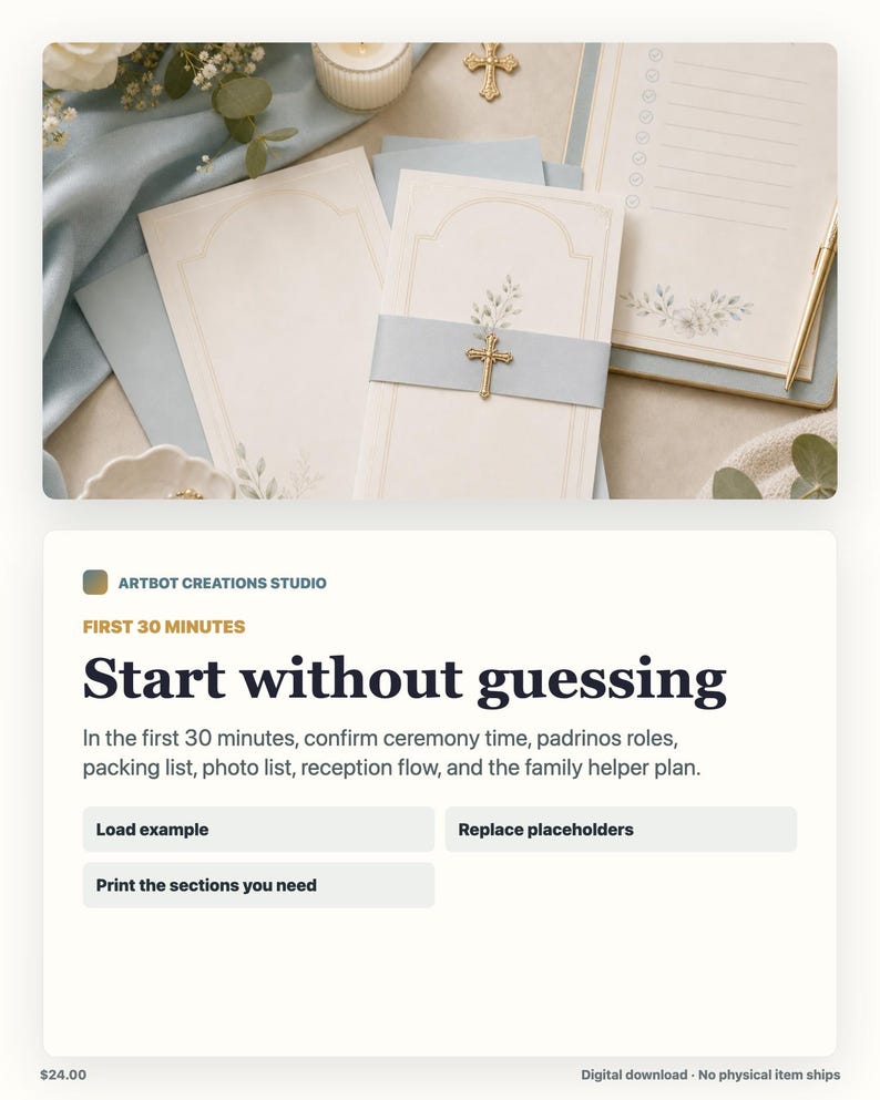 May include: A set of cream-colored stationery featuring a light blue paper band and a gold-toned cross emblem. The collection includes folded cards, envelopes, and a lined notepad, all decorated with subtle floral illustrations in soft blue and green tones.