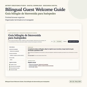 Guest Welcome Book Spanish English | Printable Rental Guide