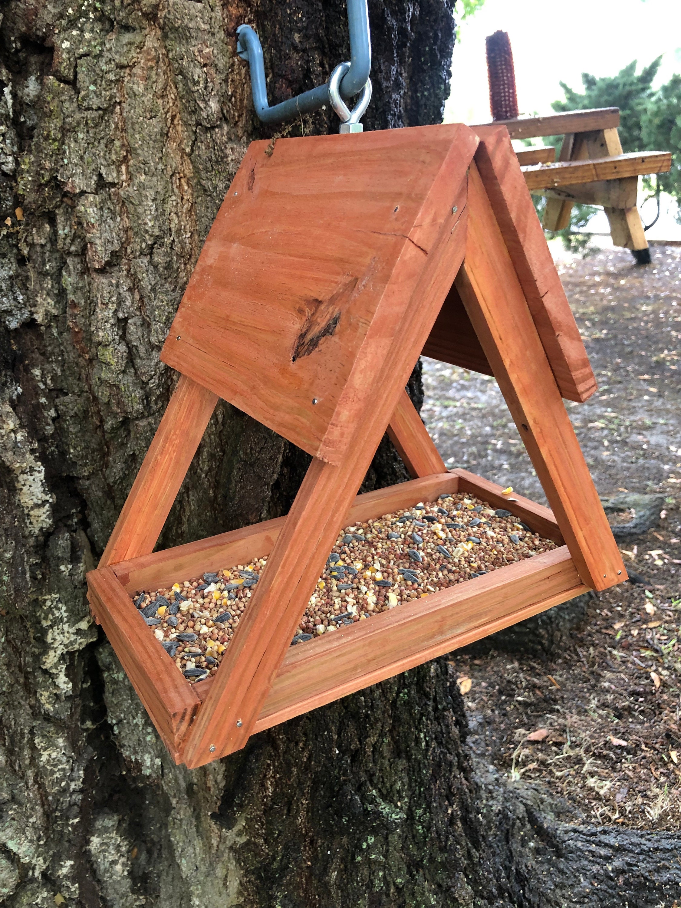 Aframe Chalet Bird and Squirrel Feeder Animal Feeder Wood Etsy