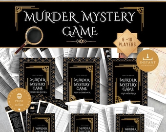 Moordmysteriespel | Moordmysteriefeest | Zoommoordmysterie | 10 spelers | Afdrukbaar gezelschapsspel | Feestspel | Jaren 20