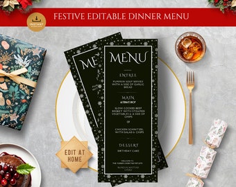 Murder Mystery Christmas Party | Christmas Morning Menu | Christmas Menu Template | Holiday Dinner Menu | Christmas murder mystery