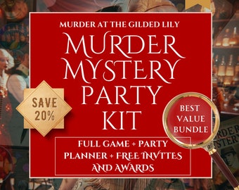Juego de fiesta de misterio de asesinato / Misterio de asesinato / Kit de misterio de asesinato / Kit de fiesta de misterio de asesinato para adultos / Juego de fiesta de detectives