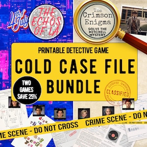 Printable Murder Mystery Game | Cold Case File Games | Detective True Crime Game | Unsolved Case File | Digital Download | True Crime