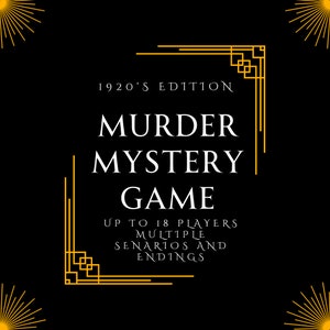 Murder Mystery Game | Murder Mystery Party | Unsolved Cold Case Diy Murder File | 18 Players | Printable Party Game | Party Game | 1920's