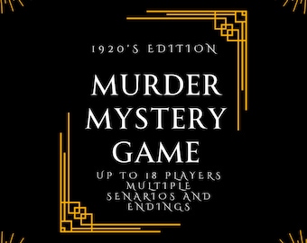 Murder Mystery Game | Murder Mystery Party | Unsolved Cold Case Diy Murder File | 18 Players | Printable Party Game | Party Game | 1920's