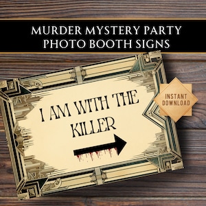murder mystery party sign | murder mystery house party | Murder Mystery Party Decoration | Murder Mystery Game Photobooth Props |