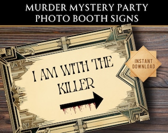 murder mystery party sign | murder mystery house party | Murder Mystery Party Decoration | Murder Mystery Game Photobooth Props |