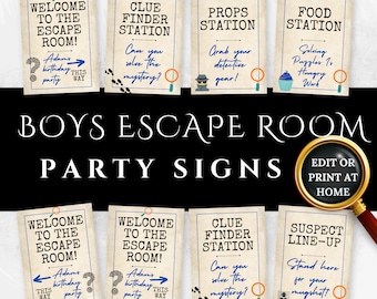 escape room boys birthday | Escape Room Birthday | Escape Room Theme | Escape Room Party Signs | Escape Room For Kids | Instant Download