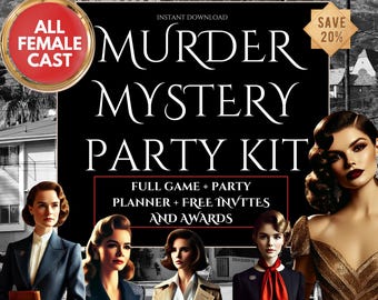 murder mystery party package | Mystery Party For Teens | host a murder mystery party kit | Murder Mystery Party Kit For Adults | All female