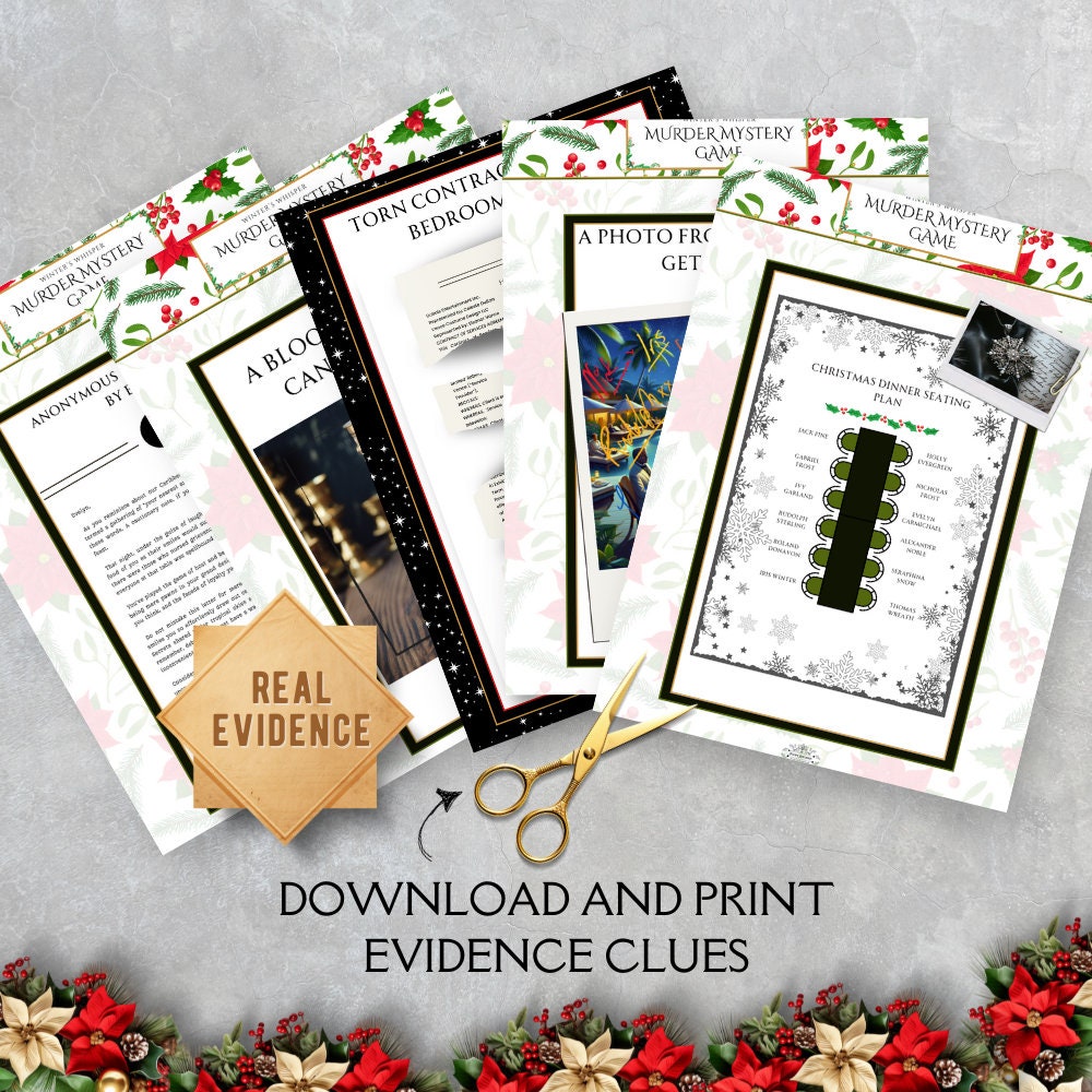 Christmas Murder Mystery Murder Mystery Box Murder Mystery Party Case