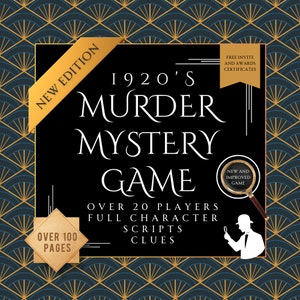 Murder Mystery Game | Murder Mystery Party | Unsolved Cold Case Diy Murder File | 20 Players | Printable Party Game | Party Game | 1920&#39;s