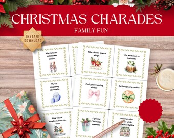 クリスマス シャレード ゲーム: 印刷可能な家族向けゲーム (PDF ダウンロード)