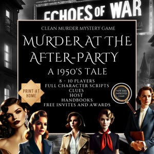 murdery mystery game, Printable Murder Mystery Kit for teens, Digital Download, Whodunit Party Game, Clean Murder Mystery