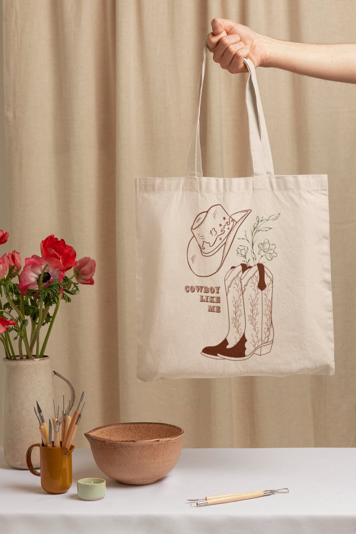 COWBOY LIKE ME Tote Bag Cute Tote Gift for Her Trendy Tote Song Lyrics Tote  Bag Retro Western Minimalist - Etsy
