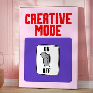 Creative Mode Print Digital Download | Colorful Poster Danish Pastel Retro Wall Art | Trendy Room Decor Large Printable Art Creativity Print