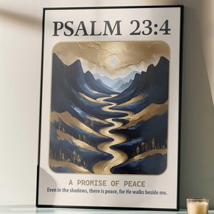 Psalm 23 Scripture Wall Art Bible Verse Poster for Christians Vintage Wall Art Faith Gift For Her Him Christian Home Decor Psalm 23 Sign