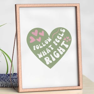 Salie groen licht roze hart print retro trendy muur kunst preppy kamer decor appartement esthetiek schattig eclectisch maximalist Y2K slaapzaal bar kar