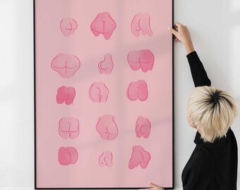 Body Positivity Print, Beautiful Bodies Print, Diversity Art, Women Empowerment Print, Feminist Art Pink Bathroom Decor Poster