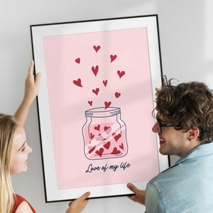 Love Poster, Retro Print, 70er Jahre Poster, Rote Wand Kunst, Psychedelische Kunst, Valentinstag Geschenk, Soulmate Poster, Liebesbrief Poster, Trendy Print