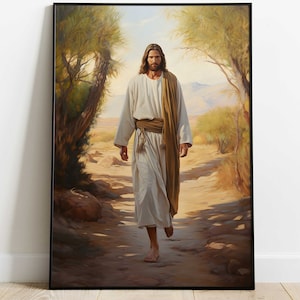 Jesus Christ: Oil Painting Download | Christian Art Poster, He is Risen Bible Art | LDS Art, Living Room Wall Art | Printable Download